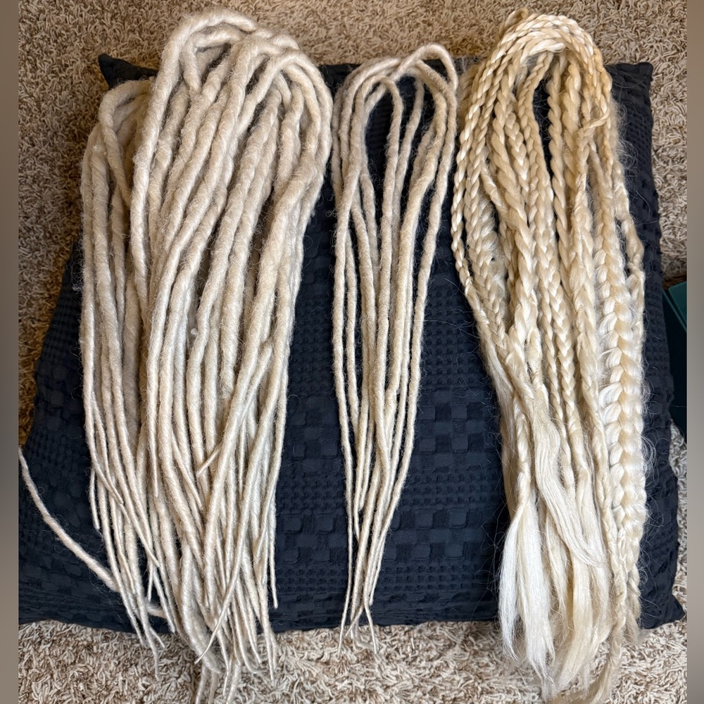 Platinum Blonde Dreadfull Hippie Dreadlock Extensions (full head)